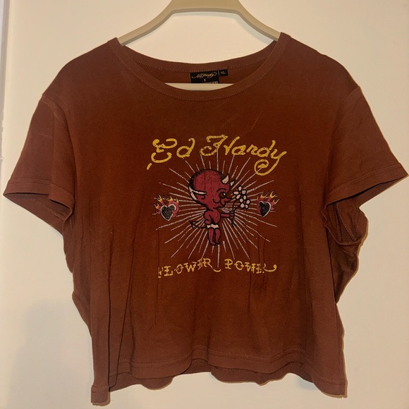 urban outfitters ed hardy crop tee - Picture 1 of 3
